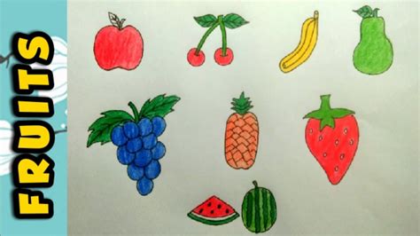 How To Draw Very Easy And Beautiful Colourful Fruits I Step By Step I