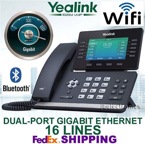 Yealink Sip T54w Ip Sip Wi Fi Bluetooth 16 Line Dual Port Gigabit Phone