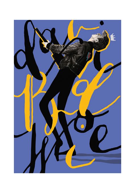 David Bowies Poster With Handwritten Typography Poster Design Graphic