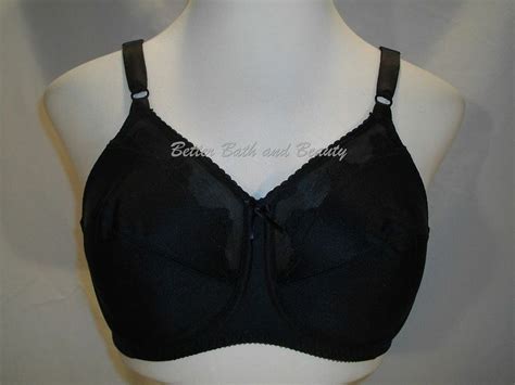 Bali 180 Flower Underwire Bra 34ddd Black Nwt