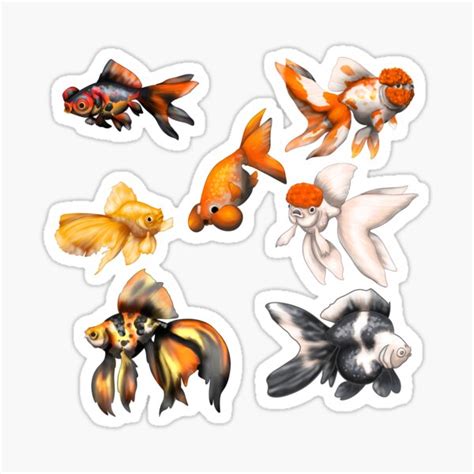 Goldfish Sticker For Sale By Studiocorvid Redbubble