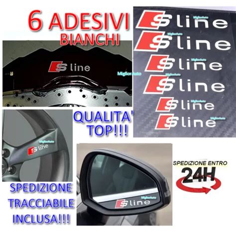 6 ADESIVI AUDI PINZE FRENI S LINE A1 A3 A4 A5 A6 TT S3 S Line Sline