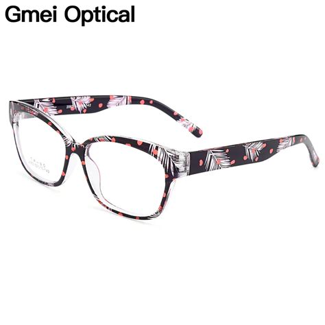 Gmei Optical Urltra Light Tr90 Full Rim Optical Eyeglasses Frame With Flowers Womens Plastic