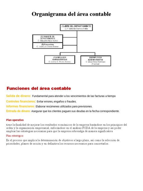 Organigrama Del Área Contable Pdf