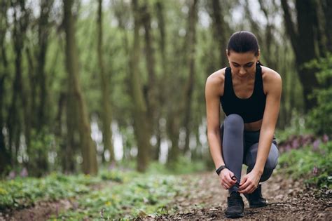 Free Photo Woman Running In Forest