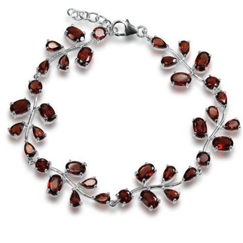 132ct Natural Garnet 925 Sterling Silver Leaf 65 75 Adjustable