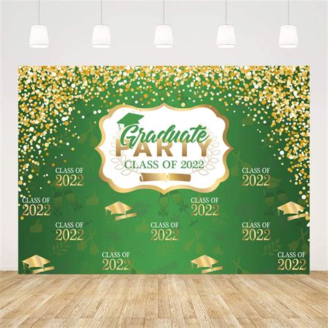 Buy Ticuenicoa 7x5ft Green And Gold Congratulations Graduation Backdrop Class Of 2022 Background