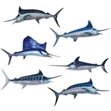 Marlin Stickers 12 Pack Fish Decals In 2024 Marlin Fishing