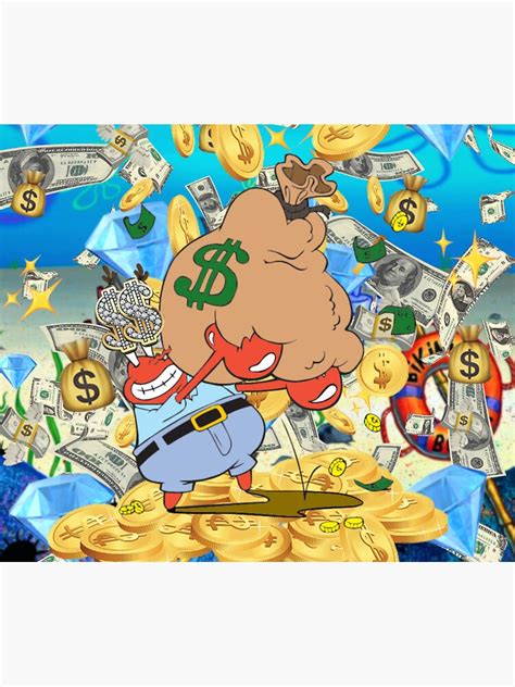 Mr Krabs Money Sticker For Sale By Xxxllemonade Redbubble