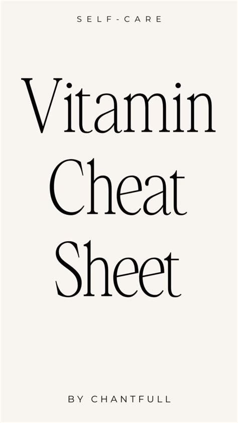 Holistic Health Hack The Ultimate Vitamin Cheat Sheet Chantfull In