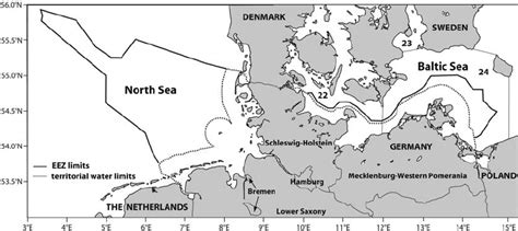 The German Territorial Waters Exclusive Economic Zone Eez And The