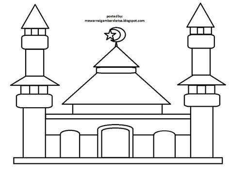 19 Contoh Sketsa Masjid Yang Mudah Digambar Mulai Dari Anak Sampai