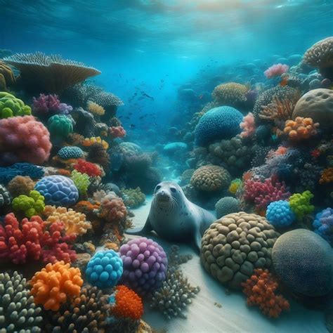 Premium Photo Ai Of An Underwater Scene Teeming With Colorful Coral