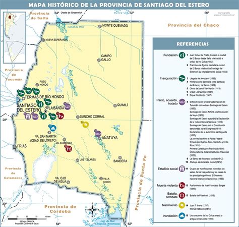 Santiago Del Estero Historical Map Of The Province Of Santiago Del