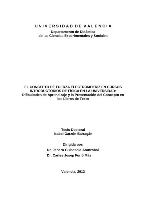 Pdf El Concepto De Fuerza Electromotriz En La Temas De La Teor A