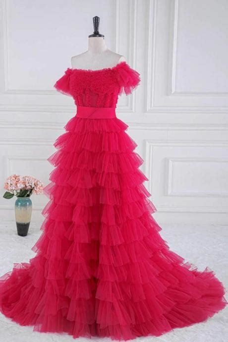 Prom Dresses Tulle Strapless Off Shoulder Prom Dress Luulla