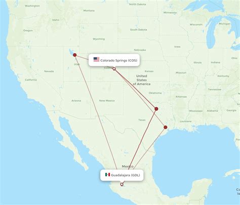 All Flight Routes From Colorado Springs To Guadalajara Cos To Gdl Flight Routes