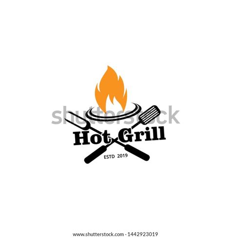 Hot Grill Logo Design Vector Template Stock Vector Royalty Free