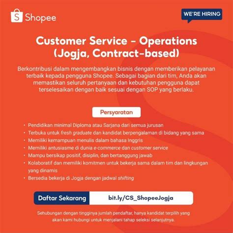 Lowongan Kerja Customer Service Operations Di PT Shopee