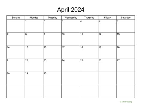 Wiki Calendar April Printable Free Lilia Patrica