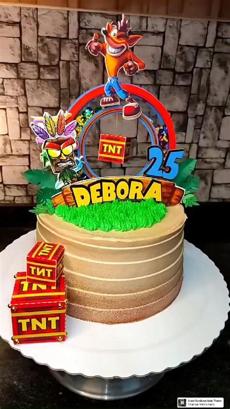 Crash Bandicoot Crash Cake Bolo Do Crash Topper Crash Crash Bandicoot Themed Cakes Bandicoot