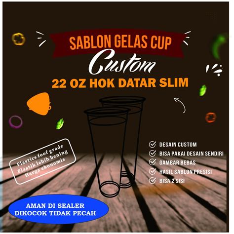 Jual Sablon Cup Plastik 22 OZ SLIM Datar Merk HOK Dan HOKKAKU BERAT 8