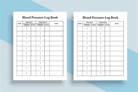 Pulse Tracker Journal Interior Blood Pressure Logbook Template