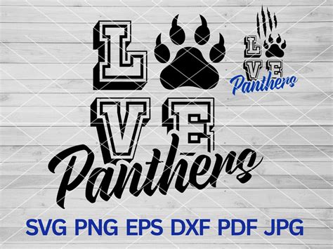 Panthers Love Svg Love Panthers Svg Panthers Scratches Svg Etsy