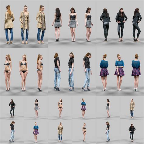 D Model Realistic Female Characters Vol Vr Ar Low Poly Cgtrader