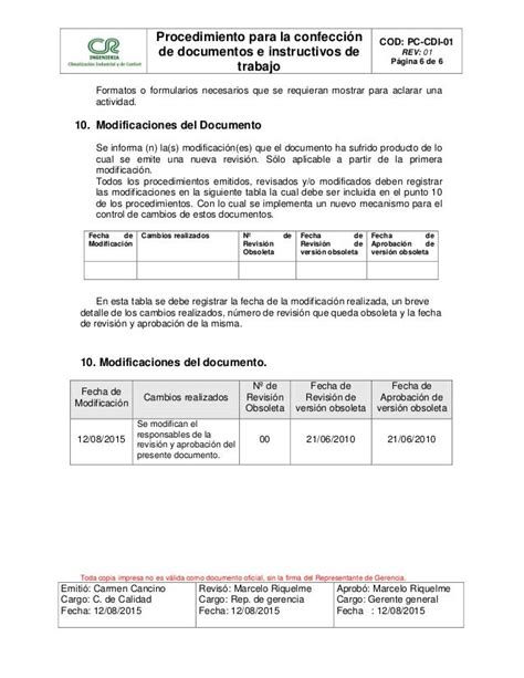 Pc Cdi 01 Elaboracion De Documentos E Instructivos De Trabajo