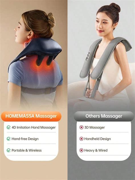 1800mah Rechargeable Shoulder And Neck Massager With Heating Function For