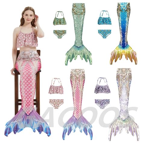 New 2025 Adult Mermaid Tails Swimwear Women Memaid Swimsuit Bikini