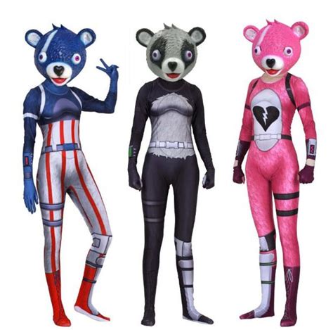 Fortnite Cuddle Team Leader Cosplay Costume Jumpsuit Helmet Zentai Halloween Panda Costumes