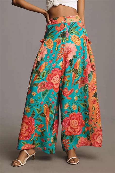 Farm Rio X Anthropologie Floral Wide Leg Pants Anthropologie