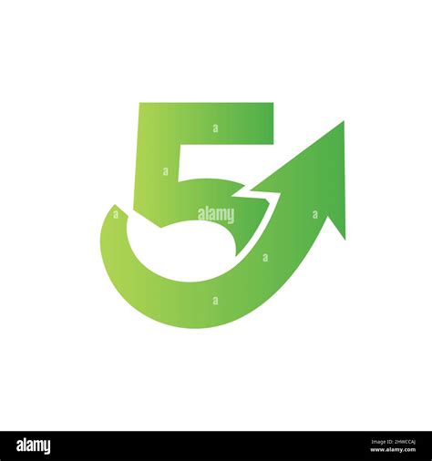 Financial Marketing Logo On Letter 5, Initial Growth Arrow Concept ...