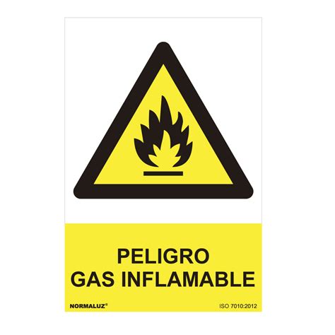 SEÑAL PELIGRO PELIGRO GAS INFLAMABLE PVC 0 7MM 30X40CM