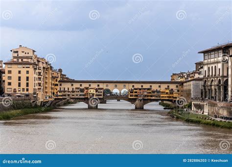 Ponte Vecchio The Historic Old Bridge Over Arno River In Florence