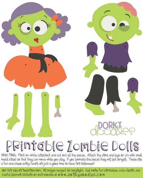 Zombie Paper Dolls Printable | Paper dolls printable, Paper dolls ...