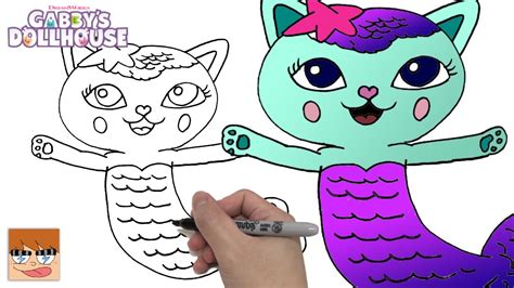 How To Draw Gabby S Dollhouse Mercat Youtube