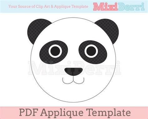 Panda Applique Template PDF