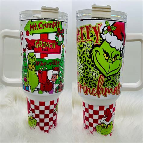 Christmas Grinch Tumbler Oz Etsy