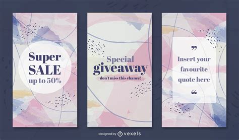 Watercolor Abstract Instagram Story Template Psd Editable Template