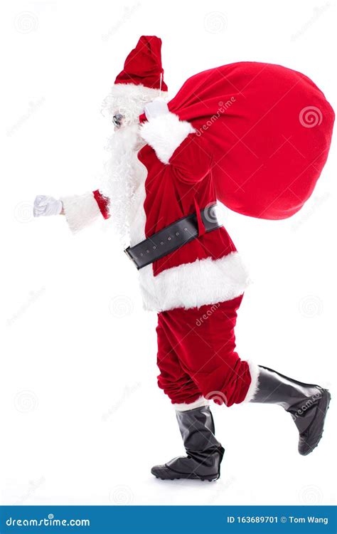 Santa Claus Carrying Sack Full Of Gifts Stock Image Image Of