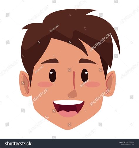 Man Smiling Face Cartoon Stock Vector (Royalty Free) 1029566638 ...