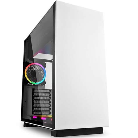 Gabinete Gamer Sharkoon Pure Steel White RGB ATX FAN Lateral