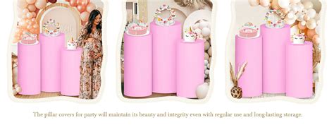 Amazon PATYDEST Pink Cylinder Covers Set Of 3 Cylinder Pedestal