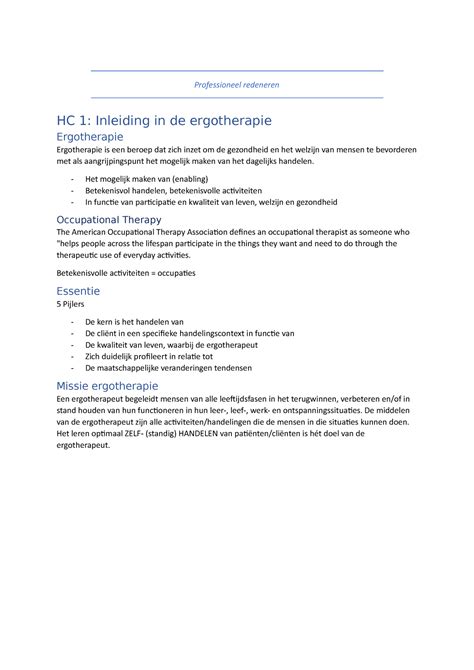 Samenvatting Pr Volledig Professioneel Redeneren Hc Inleiding In