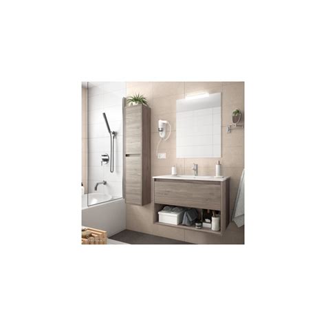 Conjunto mueble baño serie Noja 800 1 cajón 1 hueco Salgar roble eternity