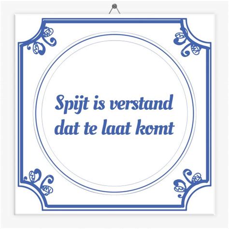 Spreuk Tegeltje Spijt Is Verstand Direct Maken En Bestellen