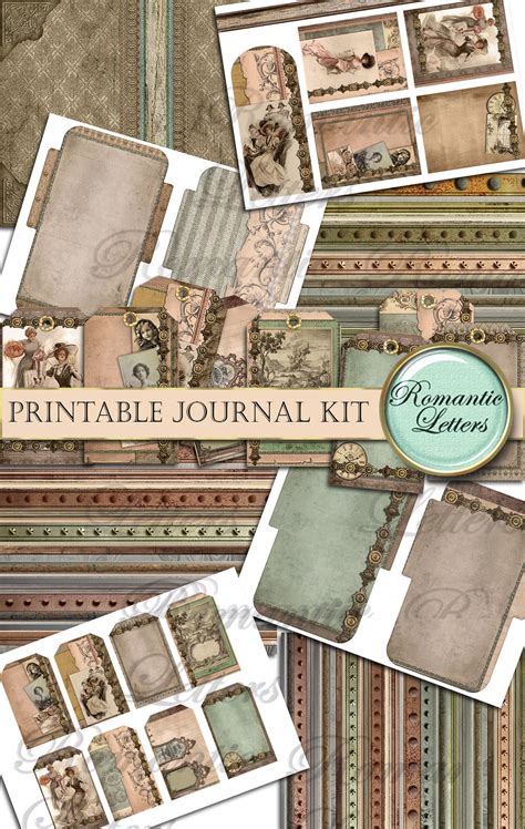 Printable Junk Journal Kit Victorian Digital Scrapbooking Etsy